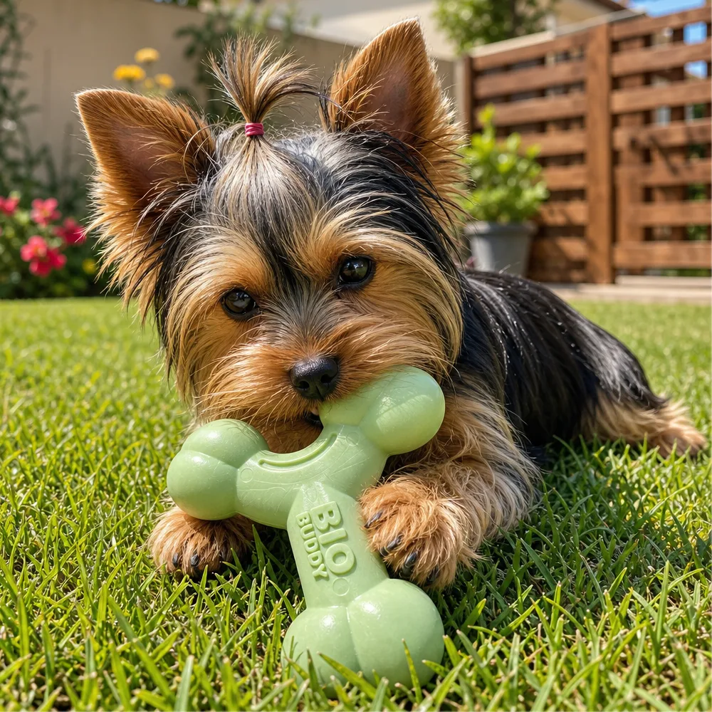 Yorkshire brincando com BIOBUDDY